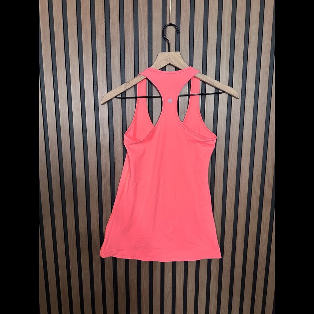 Lululemon Tank Top 6 / S Womens Coral Pink Muscle Shirt Racer Back - Picture 2 of 7